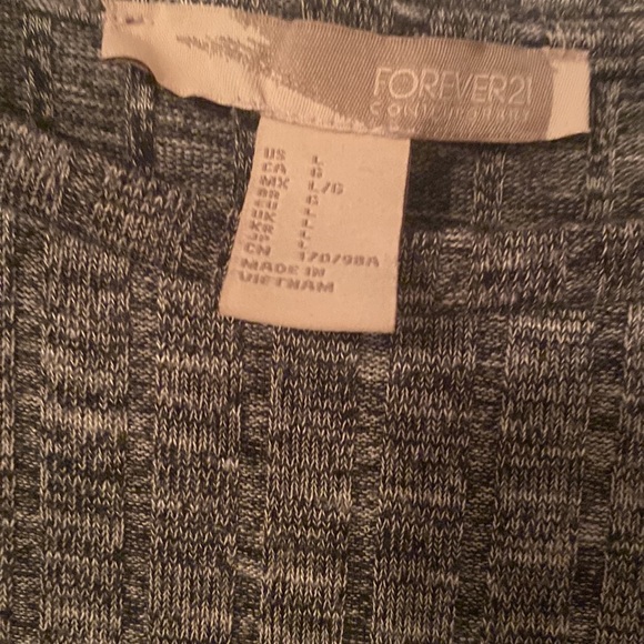 Forever 21 off shoulder grey ribbed dress - Picture 3 of 3